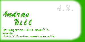 andras will business card